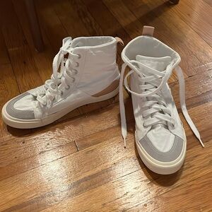 Mango Cotton Canvas Hi-Top Sneakers